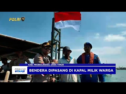 POLRES PROBOLINGGO BAGIKAN BENDERA MERAH PUTIH SEMARAKKAN HUT KEMERDEKAAN