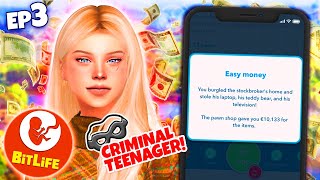 SMOOTH CRIMINAL!? 💸 - Bitlife Controls My Sims! #3