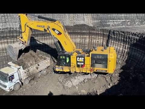 Caterpillar 6015B Excavator Loading Mercedes & MAN Trucks - Sotiriadis Mining Works