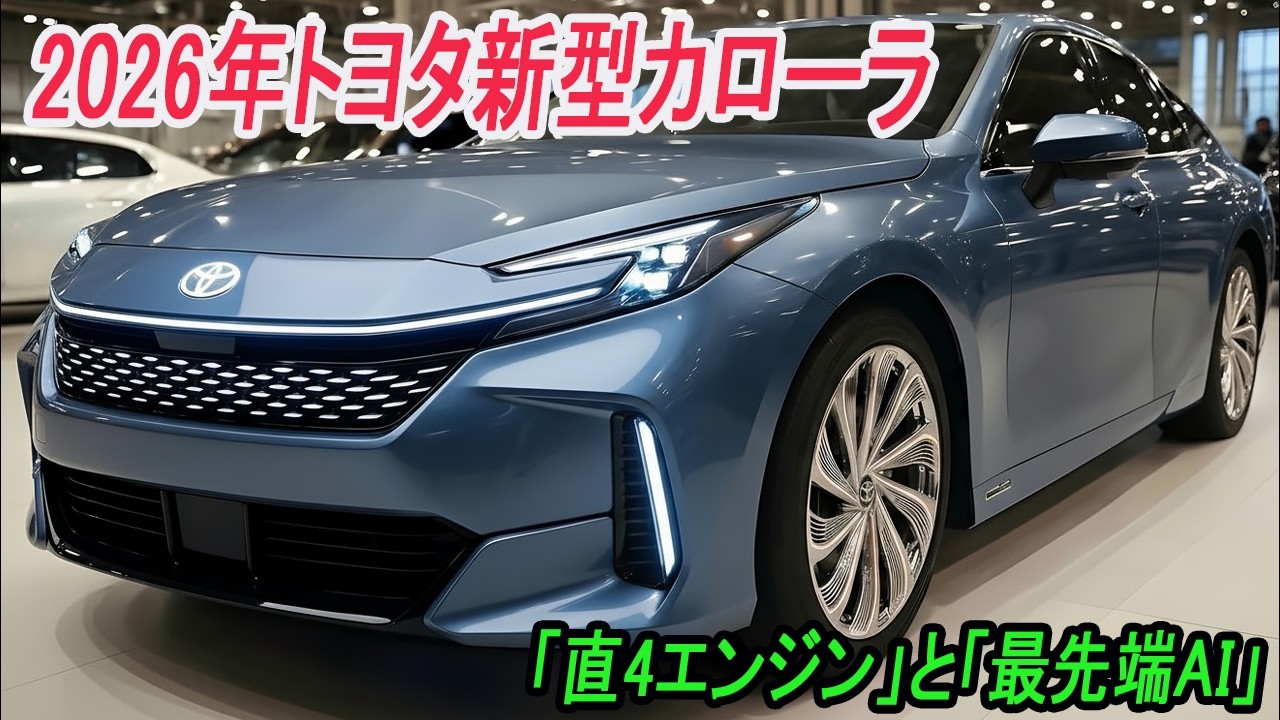 トヨタ新型カローラ「直4エンジン」と「最先端AI」、フルモデルチェンジ2026年11月発売予定！全情報まとめ、 220万円台〜。