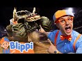 Blippi Rides A Monster Jam Truck Blippi S Vroom Vroom Vehicle Show Educational Videos For Kids