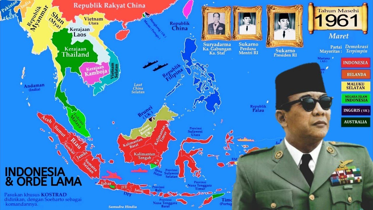 1950 - 1963 : Peta Sejarah Revolusi Daerah Indonesia, Pembebasan Irian Barat & Konfrontasi Malaysia