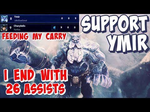 SMITE SEASON 9 GAMEPLAY YMIR SUPPORT - CARRY WAS HUNGRY SO WE COOKED!