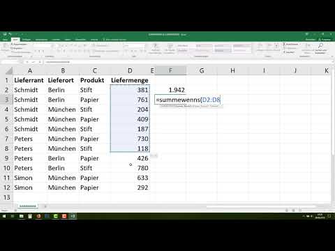 Excel SUMMEWENN und SUMMEWENNS Funktion bilden [mehrere Kriterien gleichzeitig, Bedingungen]