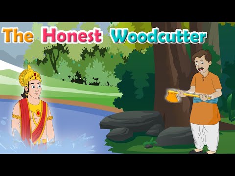 دی ایماندار لکڑی کاٹنے والا | بچوں کے لیے انگریزی اخلاقی کہانیاں
