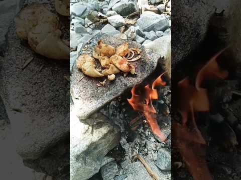 CHICKEN FRY ON STONE#viral#shorts#food