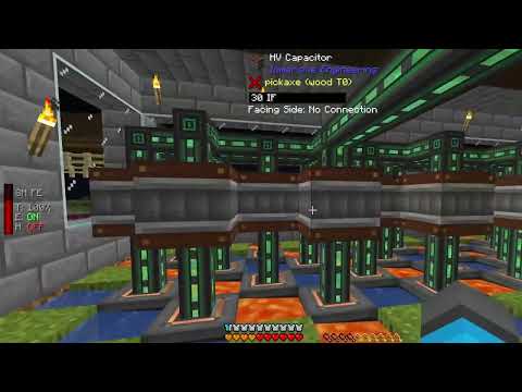 Minecraft All the Mods 6 - Full power RF tools quarry in action!