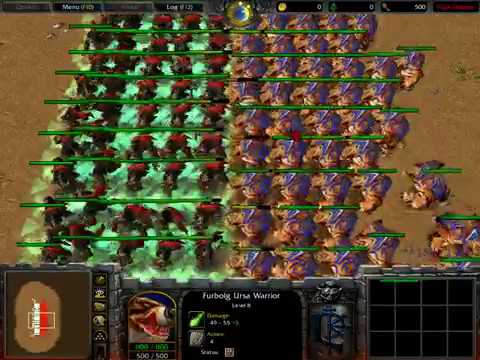 100 Dark Troll Warlord vs 100 Furbolg Ursa Warrior