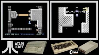 Atari 8-bit vs C64 : SIDEWINDER II (Side by side comparison)