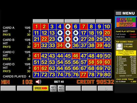 Four Card Keno: 6 Spot Play 6-21-20