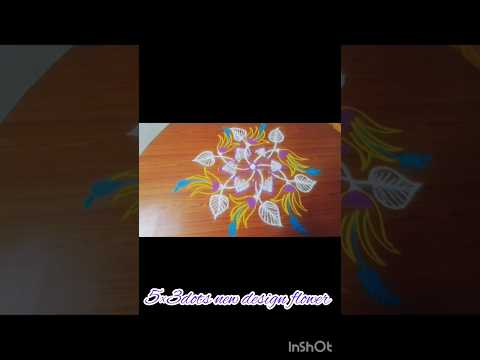 keshi Tejesh creative kolam#5×3dots new design flower kolam#simple kolam design#short#shortfeed