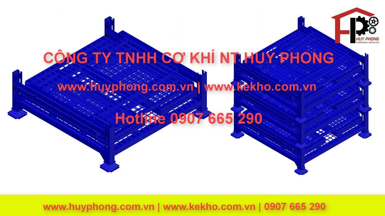 LẮP RÁP PALLET CHỒNG - LƯỚI | HUY PHONG RACK