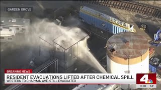 Resident evacuations lifted after chemical spill in Garden Grove