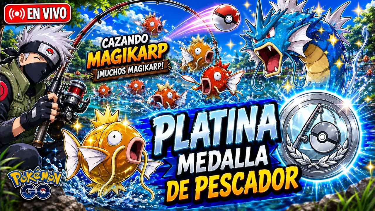 🚨PLATINEMOS LA MEDALLA DE PESCADOR🚨MUCHOS MAGIKARP EVENTO COREA DEL SUR EN DIRECTO POKEMON GO