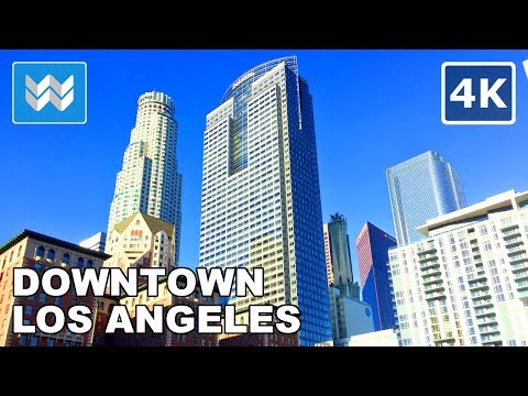 [4K] Downtown LA in Los Angeles, California USA Walking Tour & Travel Guide 🎧 Treadmill Workout