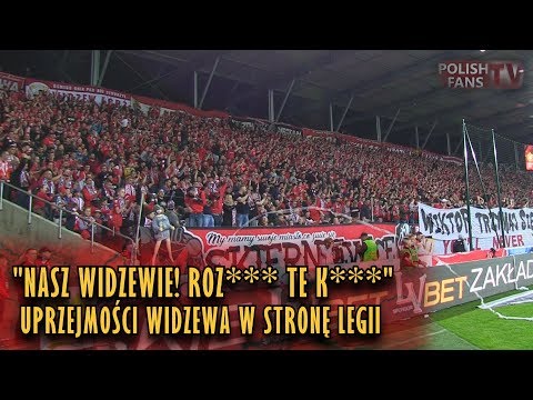 "NASZ WIDZEWIE! ROZ*** TE K***" - "uprzejmości" fanów Widzewa w stronę Legii (14.04.2018 r.)