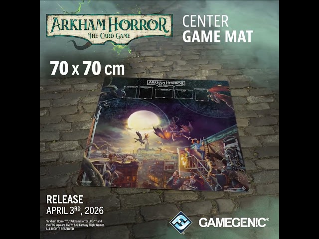 Vídeo relacionado con Gamegenic Arkham Horror: Center Game Mat, Tapete de Juego Premium 70x70 cm, Diseño Oficial 1 a 4 Jugadores, Zonas Delimitadas para Cartas, Bordes Cosidos, Superficie Antideslizante de 2 mm