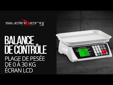 Vidéo - Balance de contrôle - 30 kg / 1 g - 28,8 x 21,8 cm - LCD