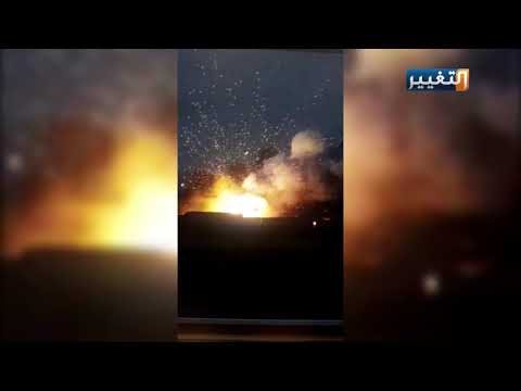شاهد بالفيديو.. استمرار الانفجارات في مقر تواجد الحشد الشعبي بقاعدة بلد الجوية في محافظة صلاح الدين