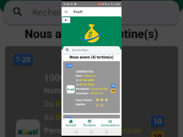 Application Kouti - Tontine