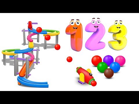 Learn Numbers with  Marble Maze Run and Color Balls - Numbers Videos Collection