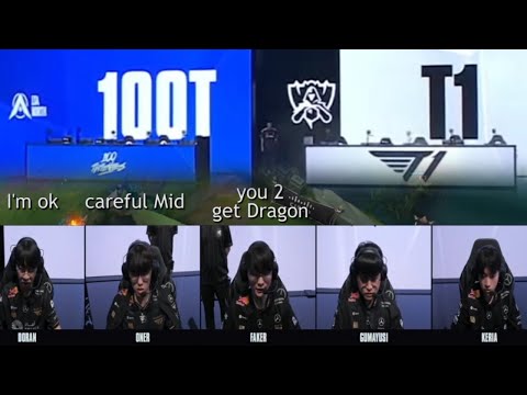 ELIMINATION ON THE LINE! - T1 vs 100T Highlights with Voice Comms Translated - WORLDS 25