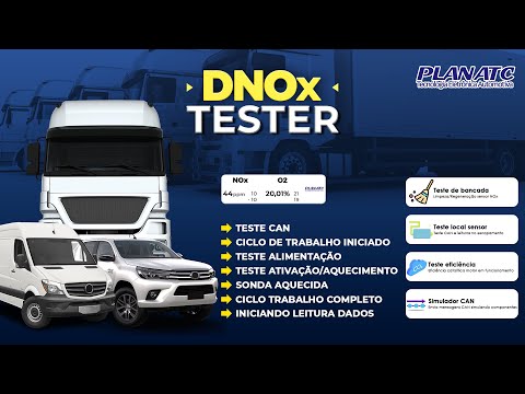 Equipamento Diagnóstico do Sistema Arla 32 e Teste de Sensor NOX de Motores DIESEL LEVE em Bancada sem Tablet PLANATC-DNOX-BANC-LL - Video