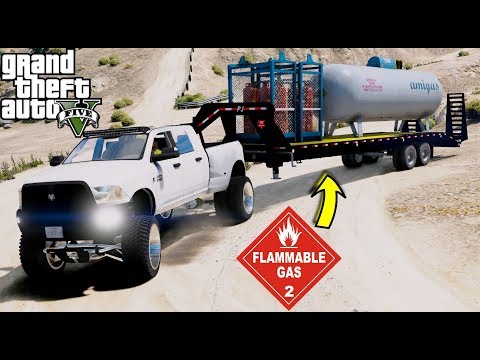 GTA 5 Real Life Mod #115 Hot Shot Trucking Hazmat Delivery With Dodge Ram 3500 Dually Video