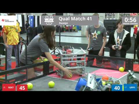 VEX Worlds 2016 - VEX U - Design - Qual 41 (REKT) 216 vs 223 (UPP1)