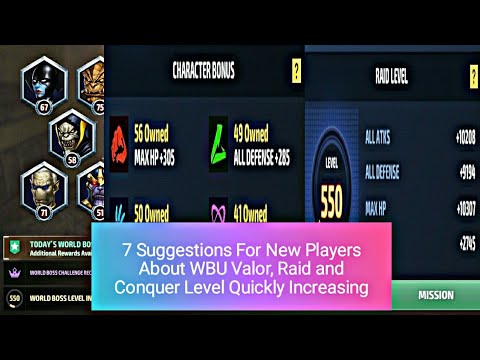7 Suggestions For New Players |  Guide For WBU Valor Raid And Conquer Level - Marvel Future Fight