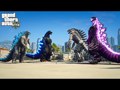 Shin Godzilla, Mechagodzilla vs Godzilla 2021, Heisei Godzilla - Epic Battle ( GTA Mods )