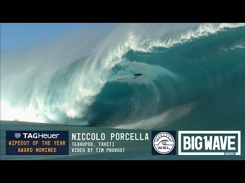 Niccolo Porcella at Teahupoo  - 2016 TAG Heuer Wipeout Award Nominee - WSL Big Wave Awards