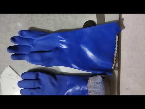 PVC supported Hand Gloves blue 14 inch