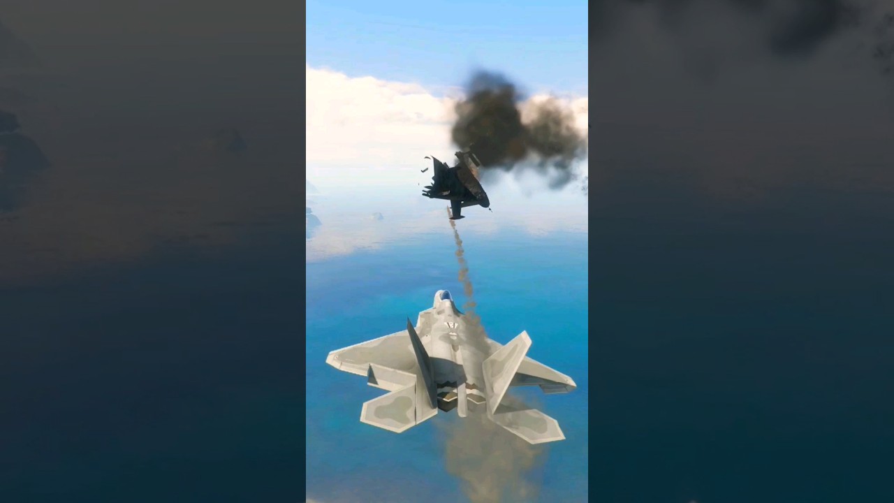 Russian ka-52 Helicopter destroyed by american f22 stealth fighter jet #america #russia #gaming