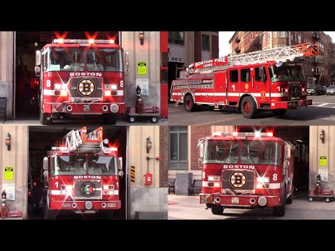 Boston Fire Department | Engine 8 & Ladder Company 1 Responding from Quarters