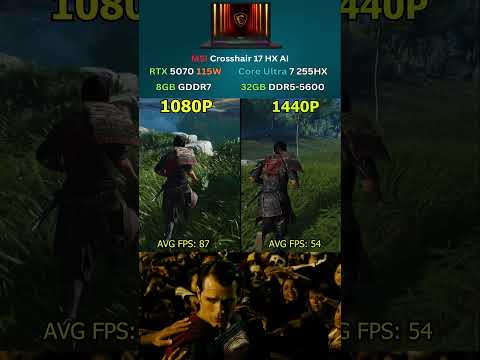 RTX 5070 Laptop - MSI Crosshair 17 HX AI | 1080p | 1440p #pcgaming #gaming