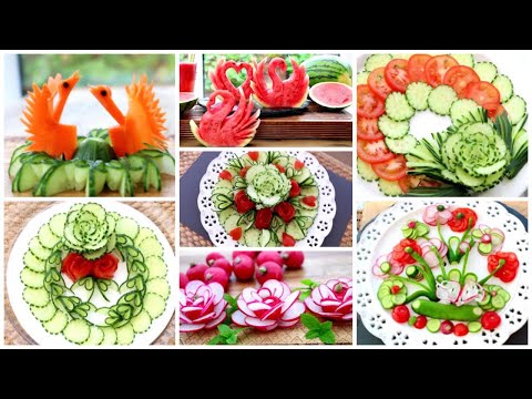 TOP 20 Tricks With Fruit & Vegetable Flower Plate Decoration