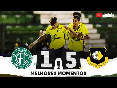 Gols e lances de Guarani x São Bernardo