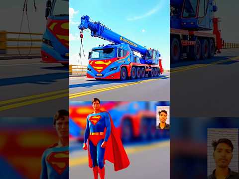 superhero but  crane machine wala video🚒😯marvel&dc all characters#avengers#crane#machine#shorts