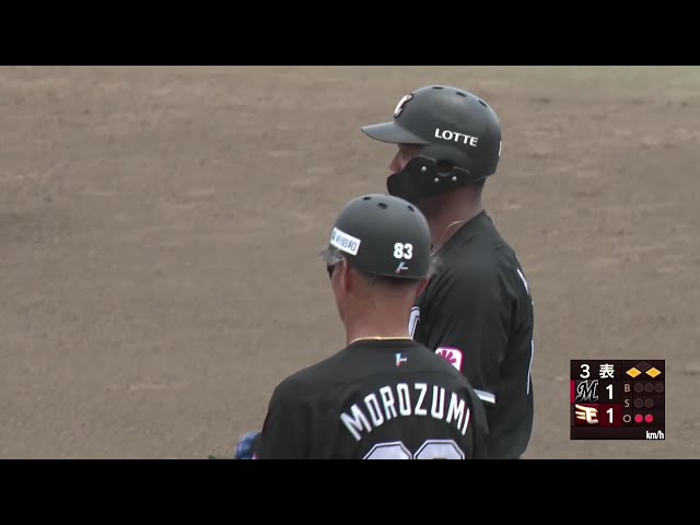 【ファーム】詰まりながらもライトへ!! マリーンズ・アセベドのタイムリーヒットで勝ち越し!! 2025年7月2日 東北楽天ゴールデンイーグルス 対 千葉ロッテマリーンズ