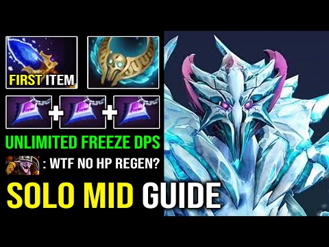 NEW Pro Carry Mid AA Guide - 1st ITEM Scepter Triple Null Talisman with Unlimited Freeze DPS Dota 2
