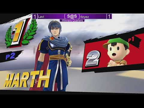 Smash@Sunken 34 Smash4 - Lavi (Marth) vs 4eyez (Ness, Lucas) - SSB4 WQ
