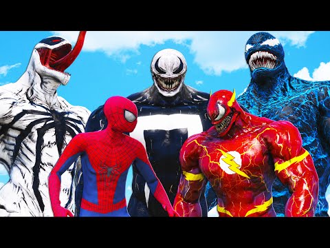 AMAZING SPIDER-MAN vs TEAM VENOM (Venom-Ghost & Blue Venom & Venom-Flash & Anti-Venom)