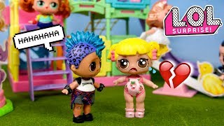 Barbie Dollhouse LOL Family School Morning Routine -  LOL Punk Boi Bullies Baby Goldie
