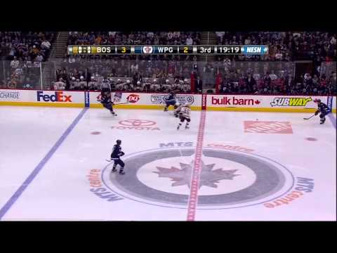 Brad Marchand goal Feb 17 2013 Boston Bruins vs Winnipeg Jets NHL Hockey