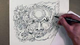 Doodle Art - Surreal Portrait (Speed Drawing)