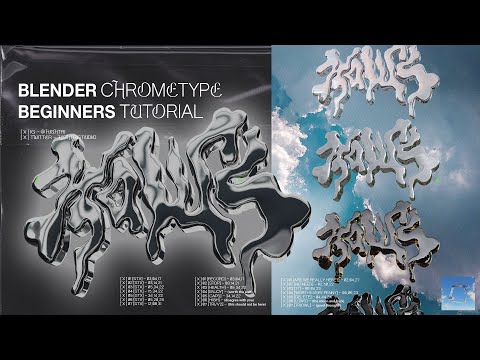BLENDER CHROME TYPOGRAPHY BEGINNERS TUTORIAL USING SIMPLE VECTOR GRAPHICS / ILLUSTRATOR WORKFLOW