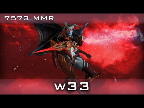 w33 Queen of Pain 7573 MMR | Dota 2 Gameplay