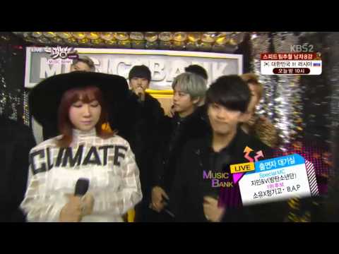 140221 Music Bank Backstage Interview - B.A.P & Soyu x Jung Gi Go