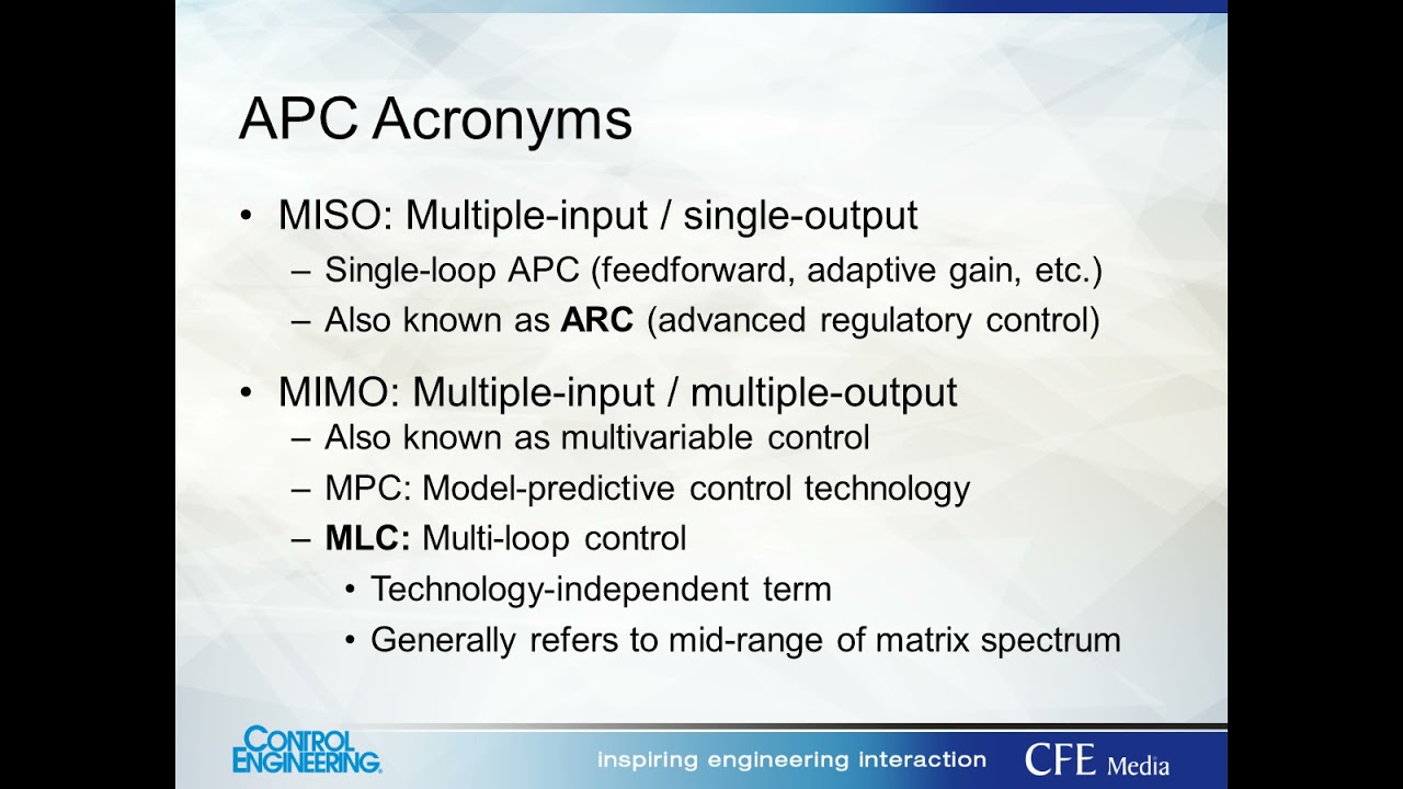 Advanced process control: Past, present and future